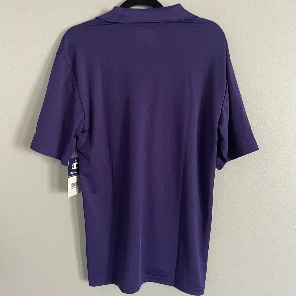 Kansas State KState Golf Polo‎ Shirt Mens Champion Embroidery Logo Purple Medium